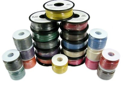 Photo of various assorted Marine Primary Wire spools, in many different colors and lengths.